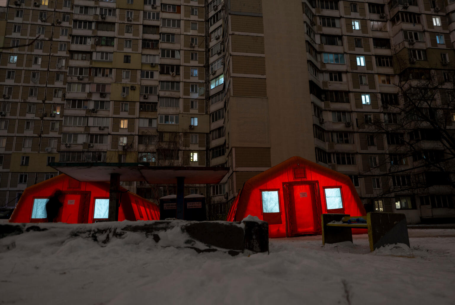 UNICEF leistet Hilfe für Kinder in beheizten Anlaufstellen.