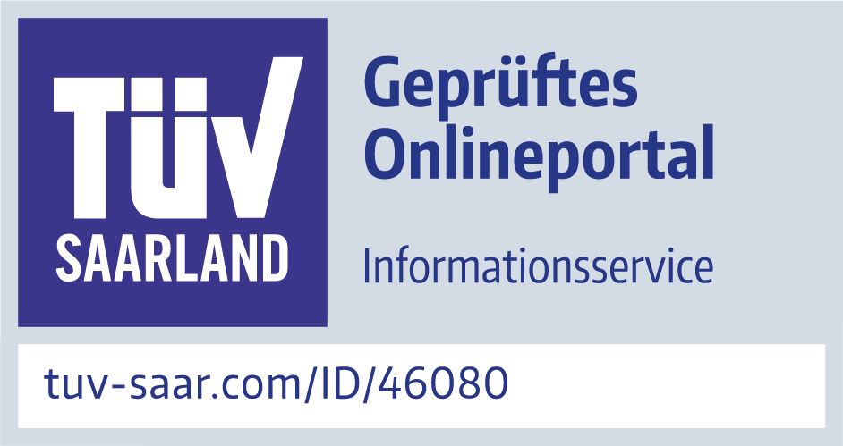 TÜV Saarland Geprüftes Onlineportal Siegel